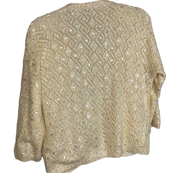 Vintage 100% Wool Cyn Les Hand Beaded Sweater Size British Hong Kong - Picture 2 of 11